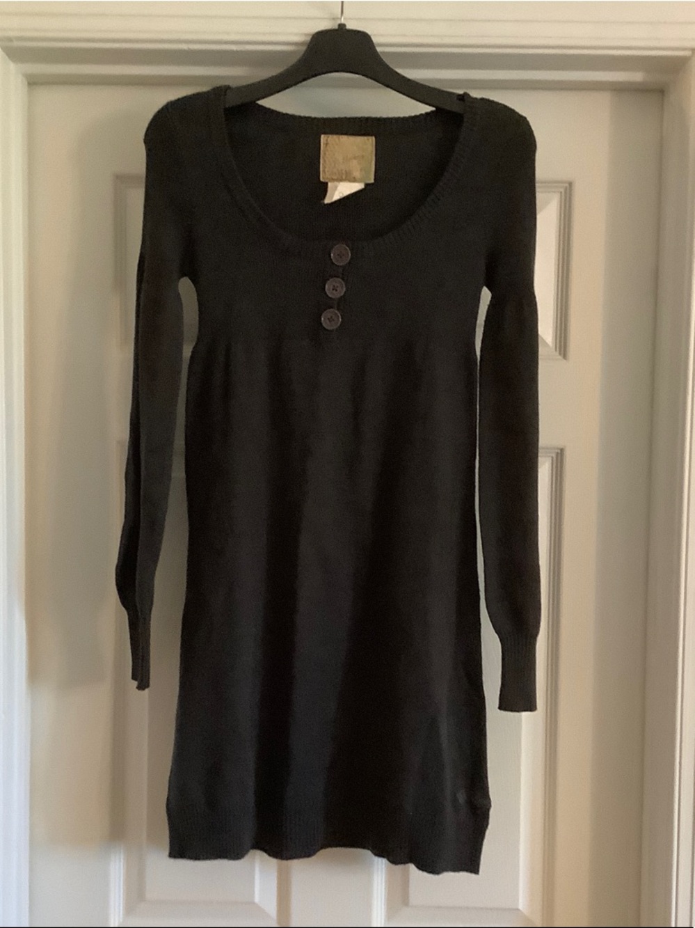 Billabong Charcoal Gray Long Sleeve Knit Dress